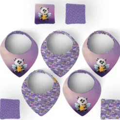 Coupon éponge bavoirs bandana motif panda ange - Création Stillistic