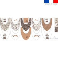 Coupon éponge bavoirs bandana motif léopard