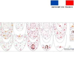 Coupon éponge bavoirs bandana motif hérisson et biche aquarelle