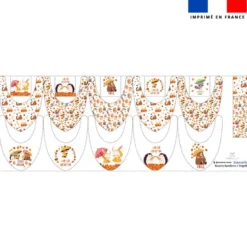 Coupon éponge bavoirs bandana motif animaux d'automne