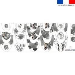 Coupon éponge bavoirs bandana motif zèbre aquarelle