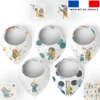 Coupon éponge bavoirs bandana motif animaux musiciens