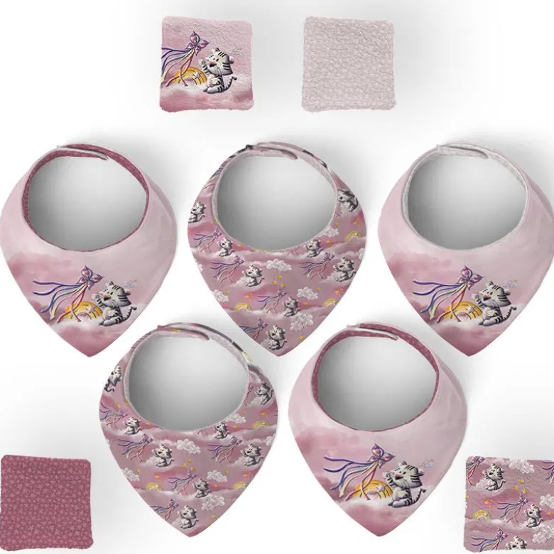 Coupon éponge bavoirs bandana motif tigre blanc - Création Stillistic