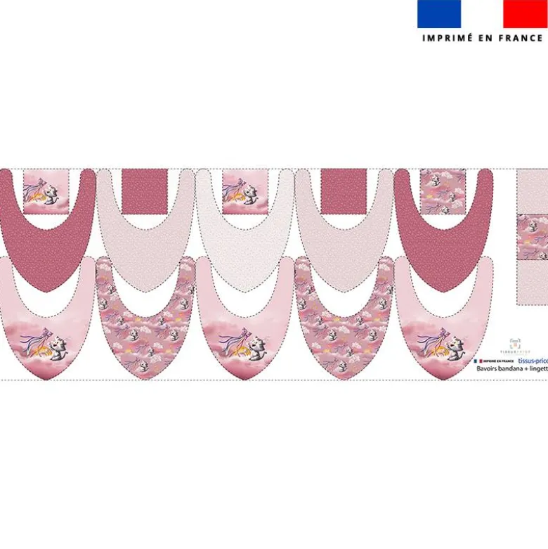 Coupon éponge bavoirs bandana motif tigre blanc - Création Stillistic