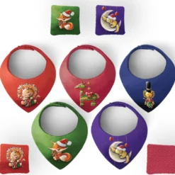 Coupon éponge bavoirs bandana motif animaux de Noël - Création Stillistic