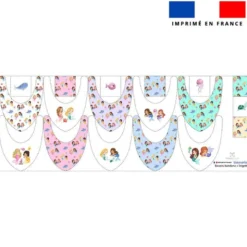 Coupon éponge bavoirs bandana motif petites sirènes