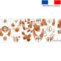 Coupon éponge bavoirs bandana motif loutre aquarelle