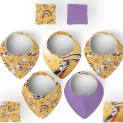 Coupon éponge bavoirs bandana motif licorne toboggan - Création Stillistic