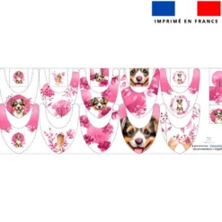 Coupon éponge bavoirs bandana motif chien aquarelle