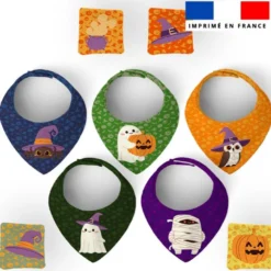 Coupon éponge bavoirs bandana motif animaux Halloween