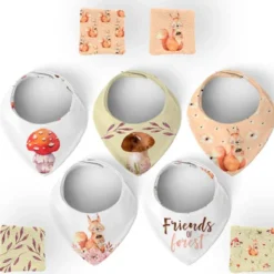 Coupon éponge bavoirs bandana motif friends of forest