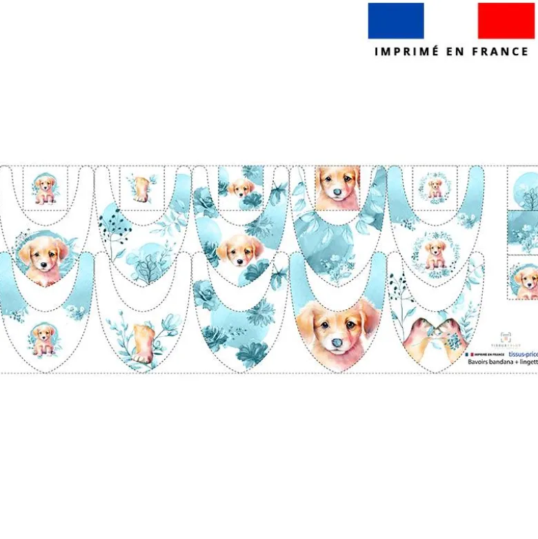 Coupon éponge bavoirs bandana motif labrador aquarelle