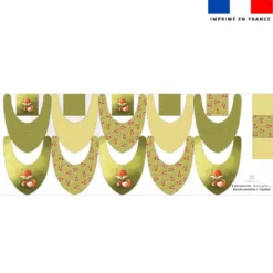 Coupon éponge bavoirs bandana motif renard noeud papillon - Création Stillistic