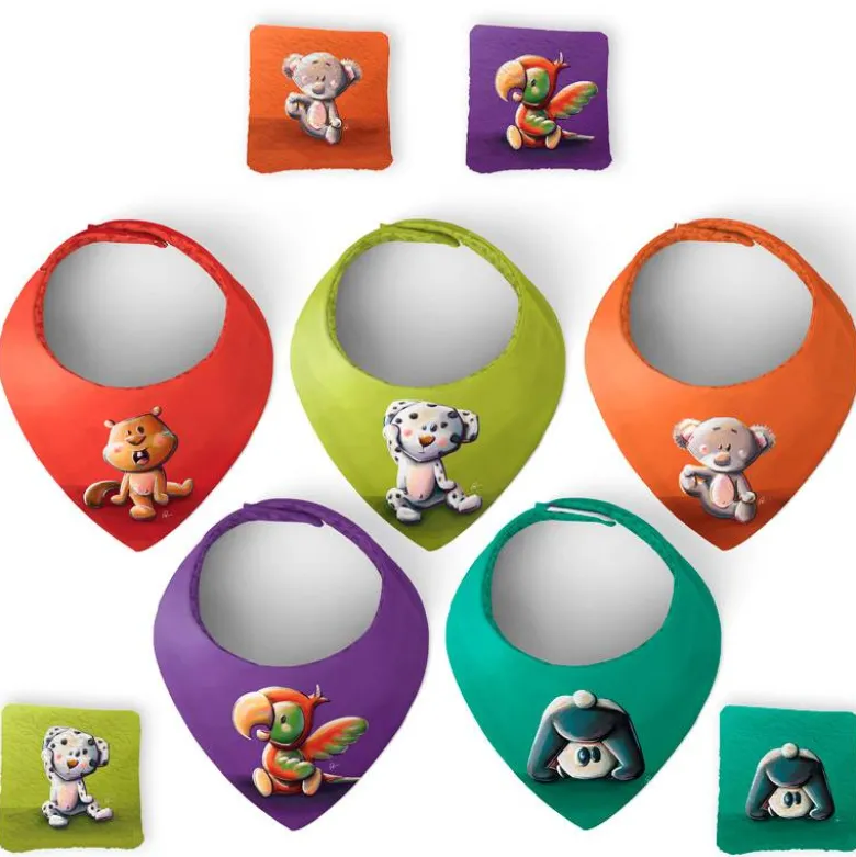 Coupon éponge bavoirs bandana motif castor dalmatien koala perroquet panda - Création Stillistic