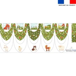 Coupon éponge bavoirs bandana motif animaux de la ferme