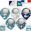 Coupon éponge bavoirs bandana motif animaux marins pôle nord