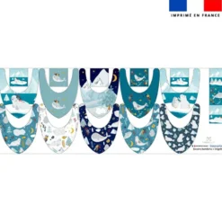 Coupon éponge bavoirs bandana motif animaux marins pôle nord