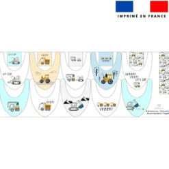 Coupon éponge bavoirs bandana motif tracteur