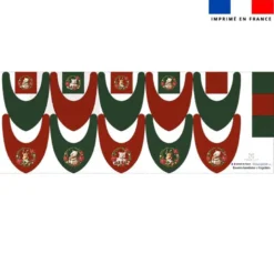 Coupon éponge bavoirs bandana motif animaux couronne de Noël - Création Stillistic