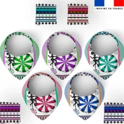Coupon éponge bavoirs bandana motif cirque - Création Lili Bambou Design