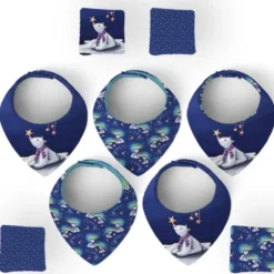 Coupon éponge bavoirs bandana motif ours polaire - Création Stillistic