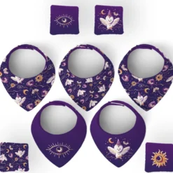 Coupon éponge bavoirs bandana motif chouette magicienne - Création Stillistic
