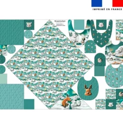 Coupon éponge kit puériculture motif animaux du froid - Création Stillistic