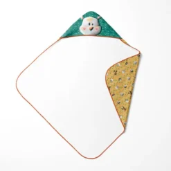 Coupon éponge kit puériculture motif animaux du froid vert et orange - Création Stillistic