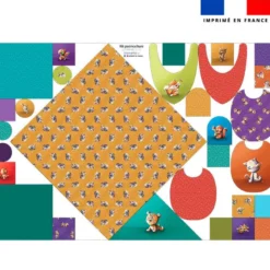 Coupon éponge kit puériculture motif animaux du monde - Création Stillistic