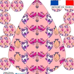 Coupon éponge pour serviette turban cheveux motif poisson - Création Lili Bambou Design