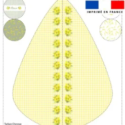 Coupon éponge pour serviette turban cheveux motif mimosa