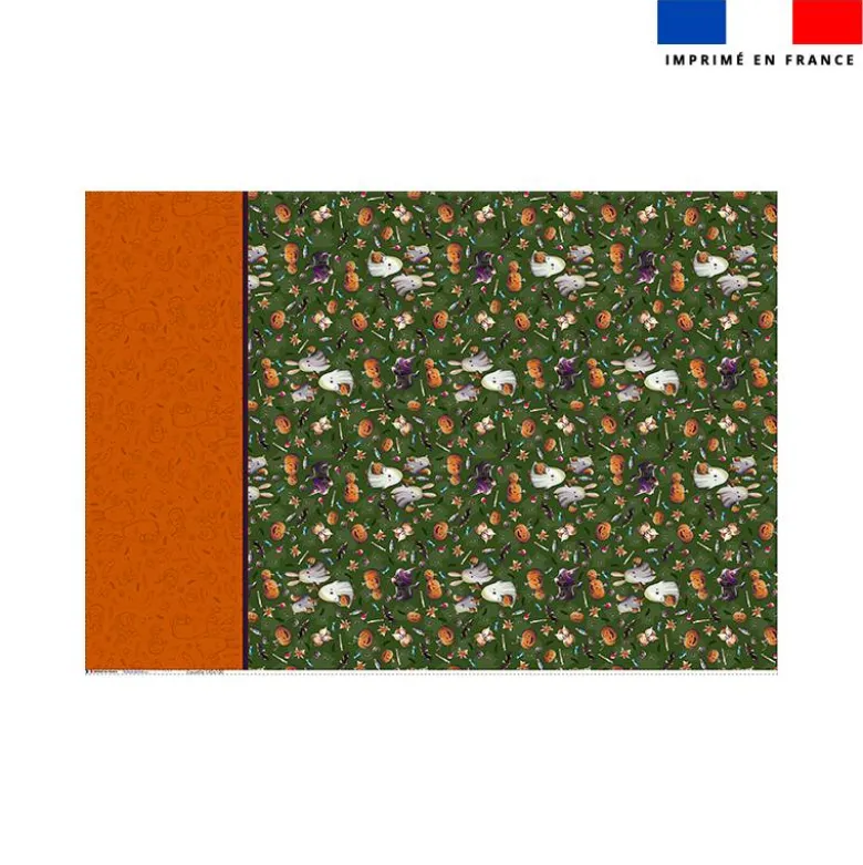Coupon pour couette imprimé fantômes verts - Création Stillistic