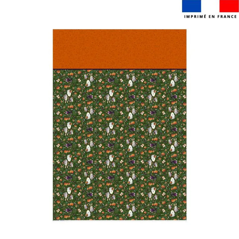 Coupon pour couette imprimé fantômes verts - Création Stillistic