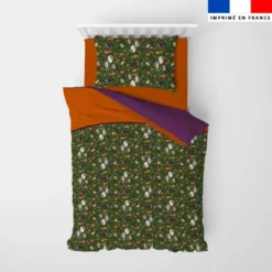 Coupon pour couette imprimé fantômes verts - Création Stillistic