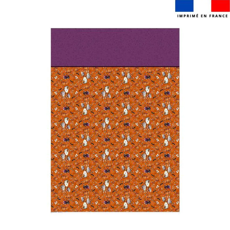 Coupon pour couette imprimé fantômes orange - Création Stillistic
