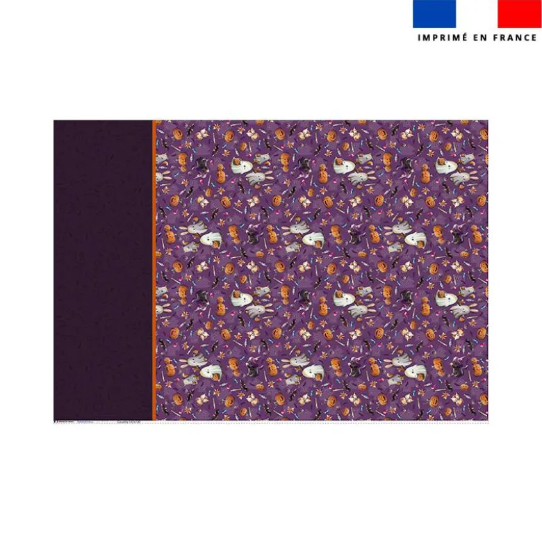 Coupon pour couette imprimé fantômes violet - Création Stillistic