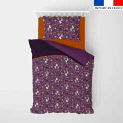 Coupon pour couette imprimé fantômes violet - Création Stillistic