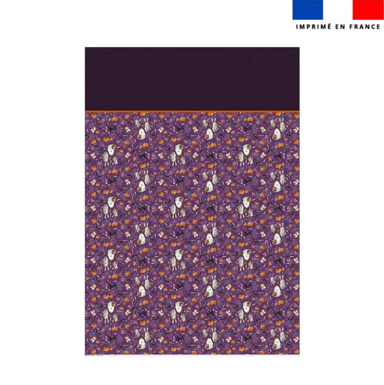 Coupon pour couette imprimé fantômes violet - Création Stillistic