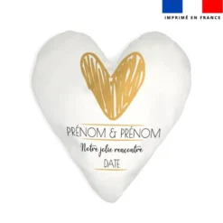 Coupon pour coussin coeur personnalisé - Coeur gold