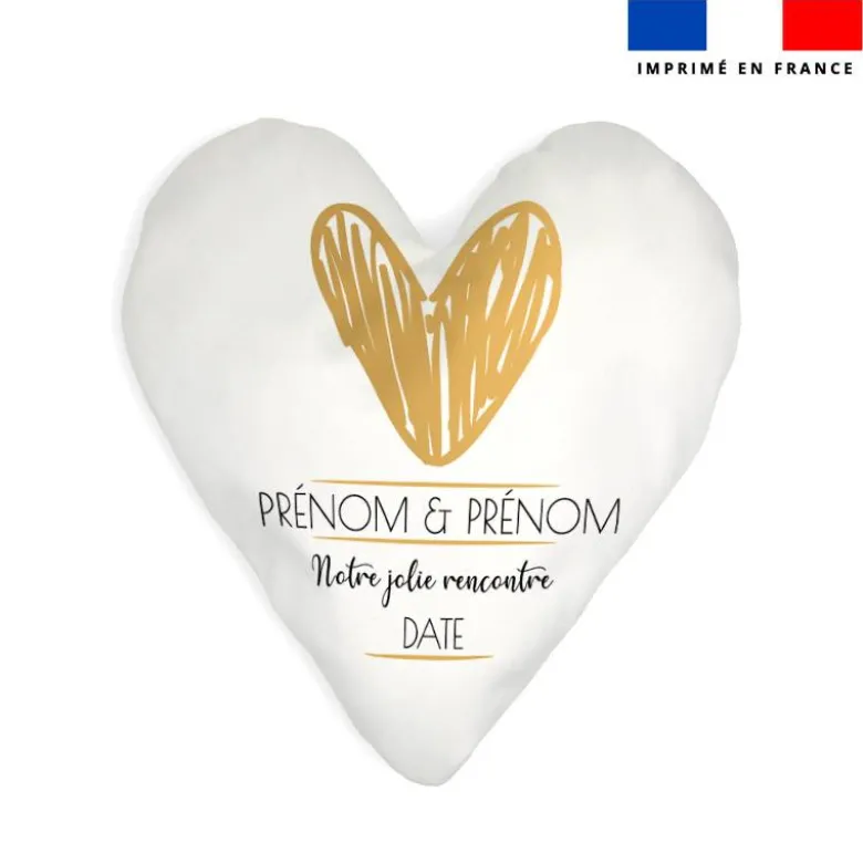 Coupon pour coussin coeur personnalisé - Coeur gold