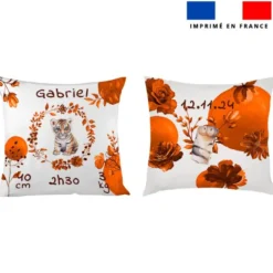 Coupon pour coussin de naissance personnalisé - Tigre aquarelle