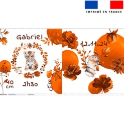 Coupon pour coussin de naissance personnalisé - Tigre aquarelle