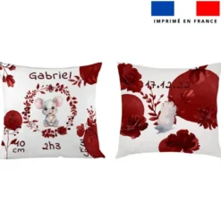 Coupon pour coussin de naissance personnalisé - Souris aquarelle