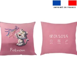 Coupon pour coussin de naissance personnalisé - Tigre blanc - Création Stillistic