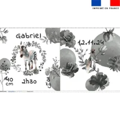 Coupon pour coussin de naissance personnalisé - Zèbre aquarelle