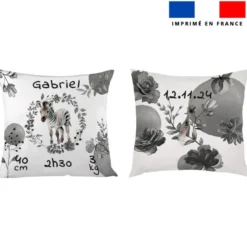 Coupon pour coussin de naissance personnalisé - Zèbre aquarelle