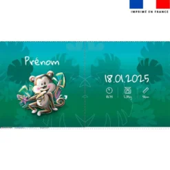 Coupon pour coussin de naissance personnalisé - Singe gourmand - Création Stillistic