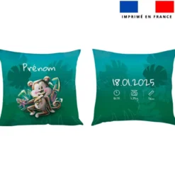 Coupon pour coussin de naissance personnalisé - Singe gourmand - Création Stillistic
