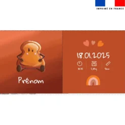 Coupon pour coussin de naissance personnalisé - Tartine - Création Stillistic