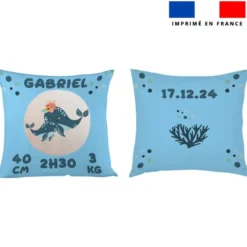 Coupon pour coussin de naissance personnalisé - Animaux de l'océan